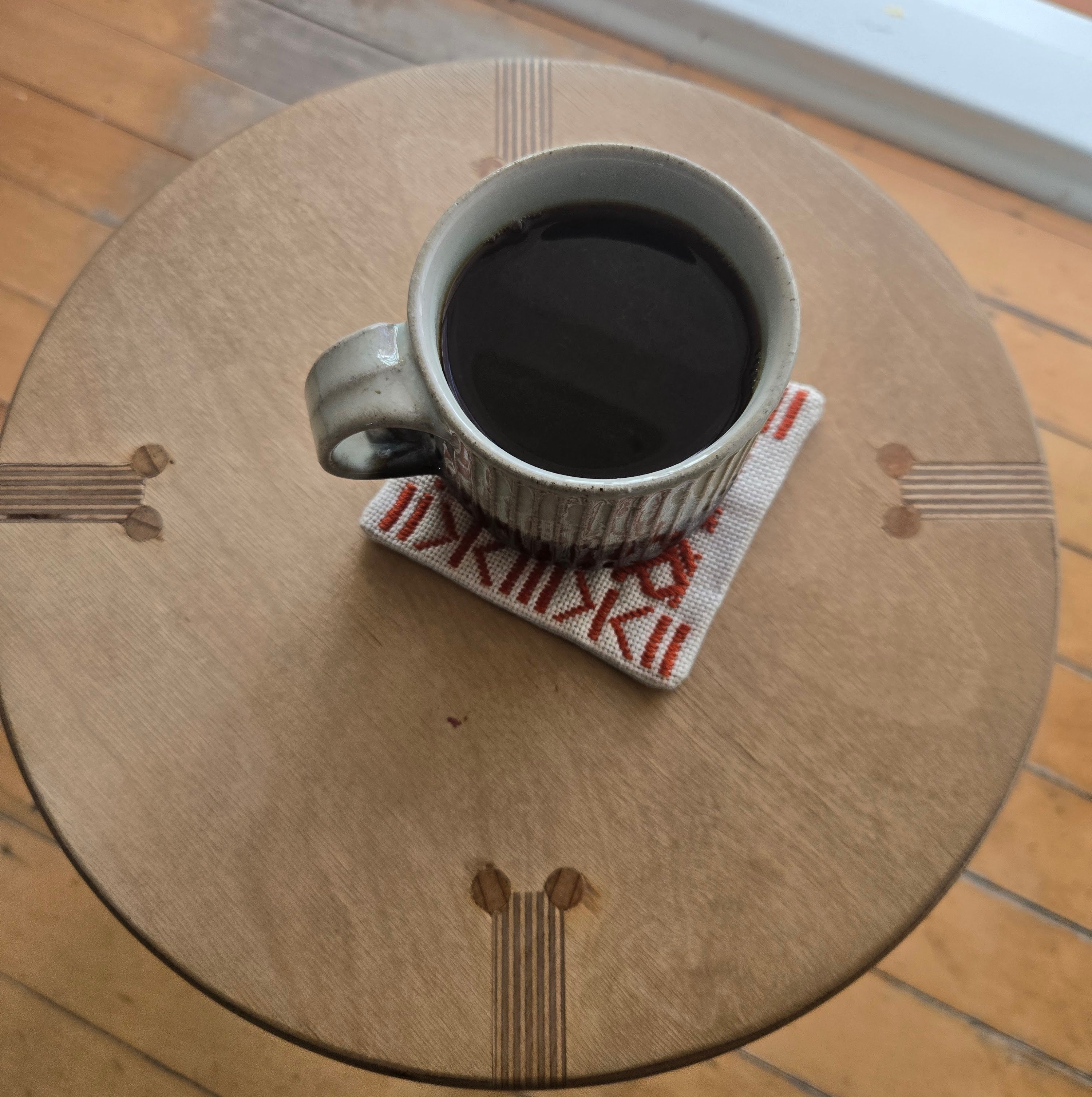 Coasters in Traditional Kogin Sashiko by Mayumi Takenouchi
