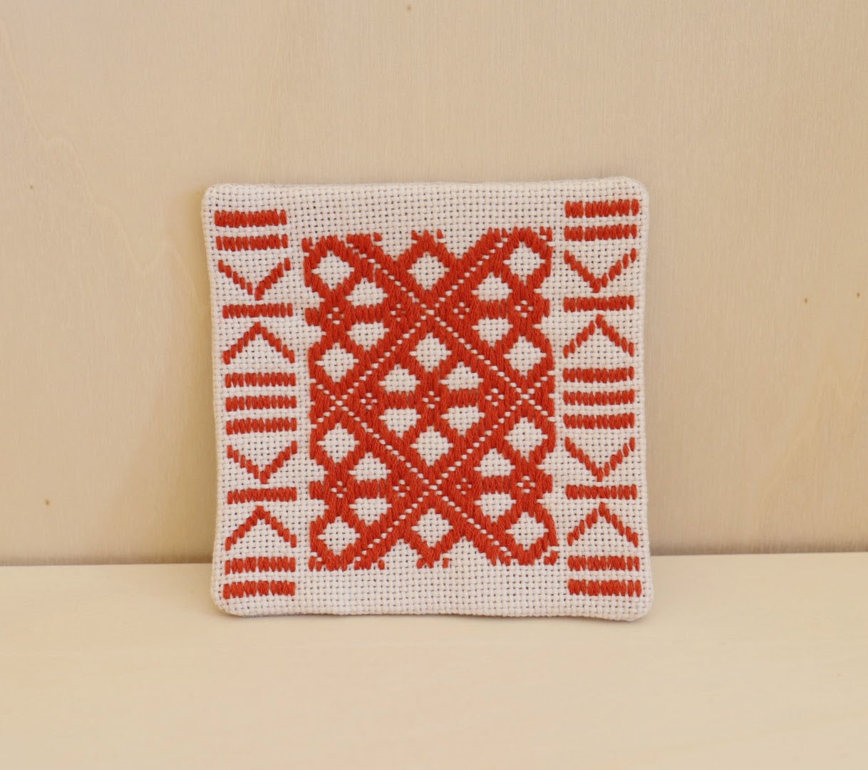 Coasters in Traditional Kogin Sashiko by Mayumi Takenouchi